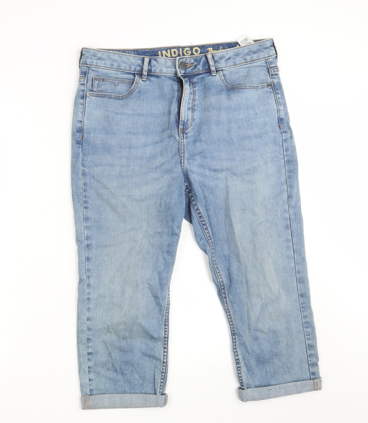 M&S Womens Blue  Denim Cropped Jeans Size 12 L22 in