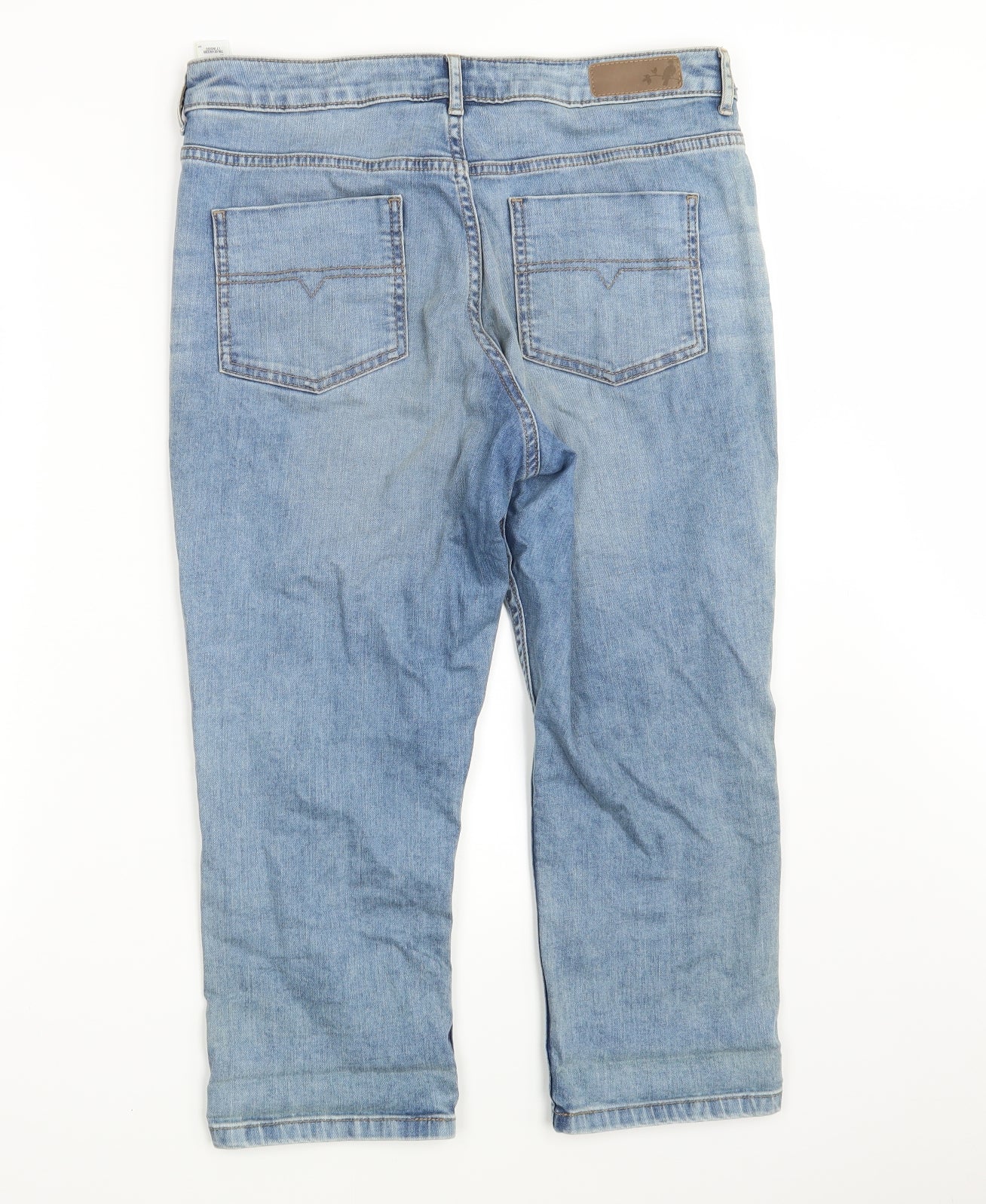 M&S Womens Blue  Denim Cropped Jeans Size 12 L22 in