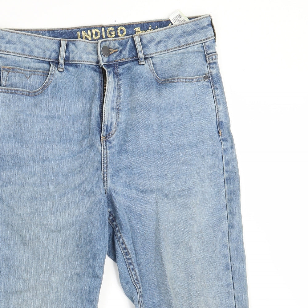 M&S Womens Blue  Denim Cropped Jeans Size 12 L22 in