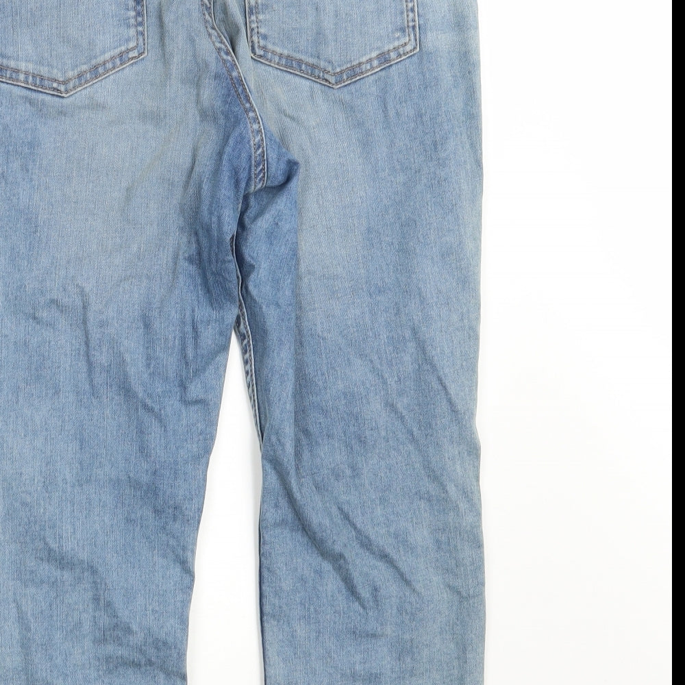 M&S Womens Blue  Denim Cropped Jeans Size 12 L22 in