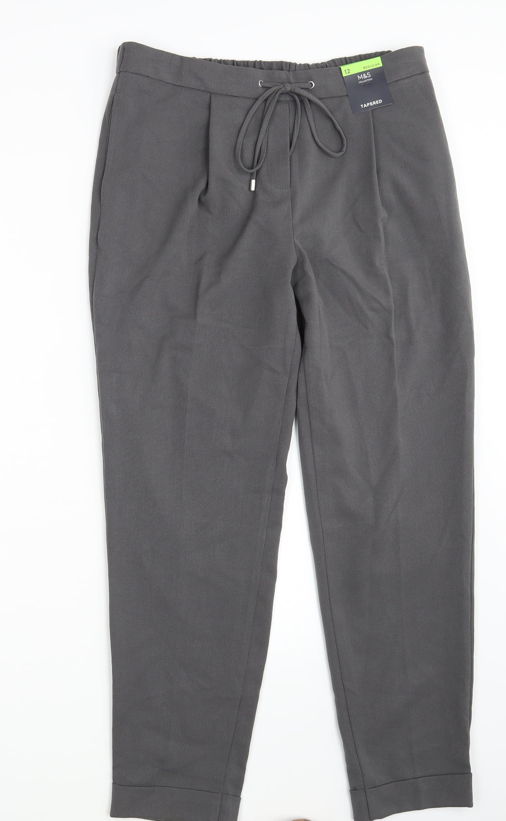 M&S Womens Grey   Dress Pants Trousers Size 12 L27 in