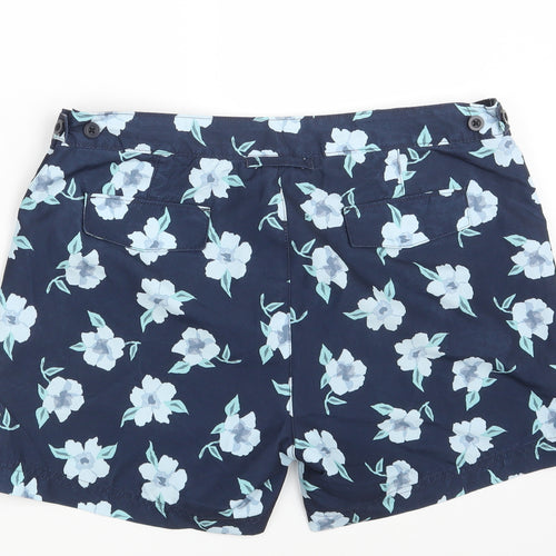 M&S Mens Blue Floral  Sweat Shorts Size 36 in - Inside Leg 6 Inches