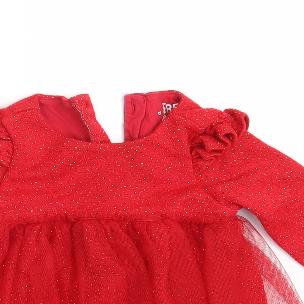 F&F Girls Red   A-Line  Size 9-12 Months