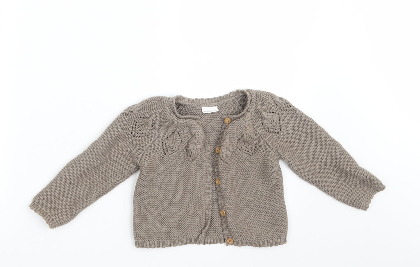 NEXT Girls Beige  Knit Cardigan Jumper Size 9-12 Months