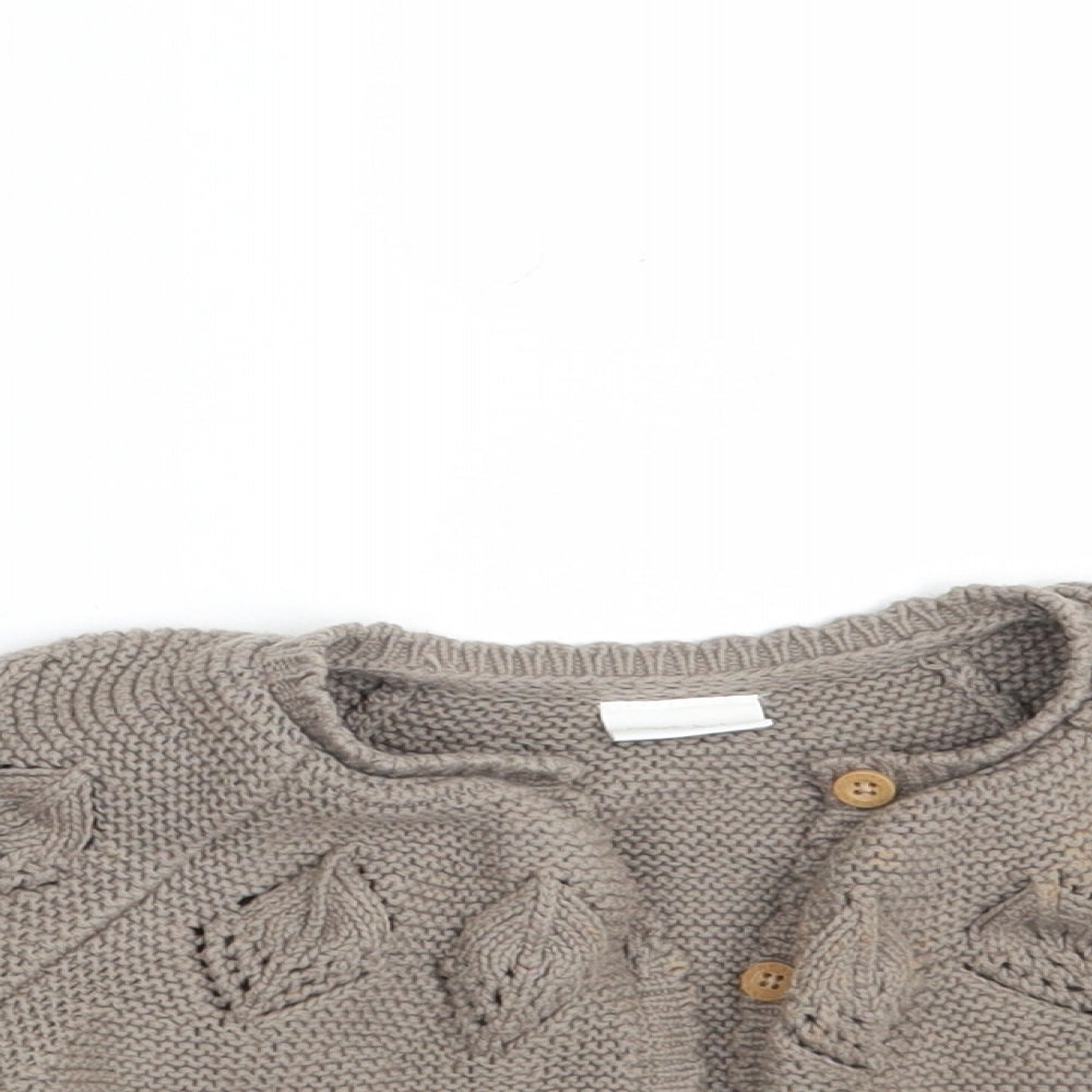 NEXT Girls Beige  Knit Cardigan Jumper Size 9-12 Months