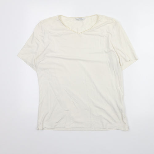 M&S Womens Ivory   Basic T-Shirt Size 16