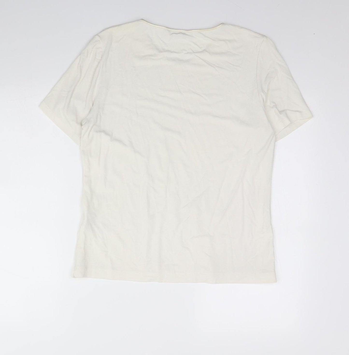 M&S Womens Ivory   Basic T-Shirt Size 16