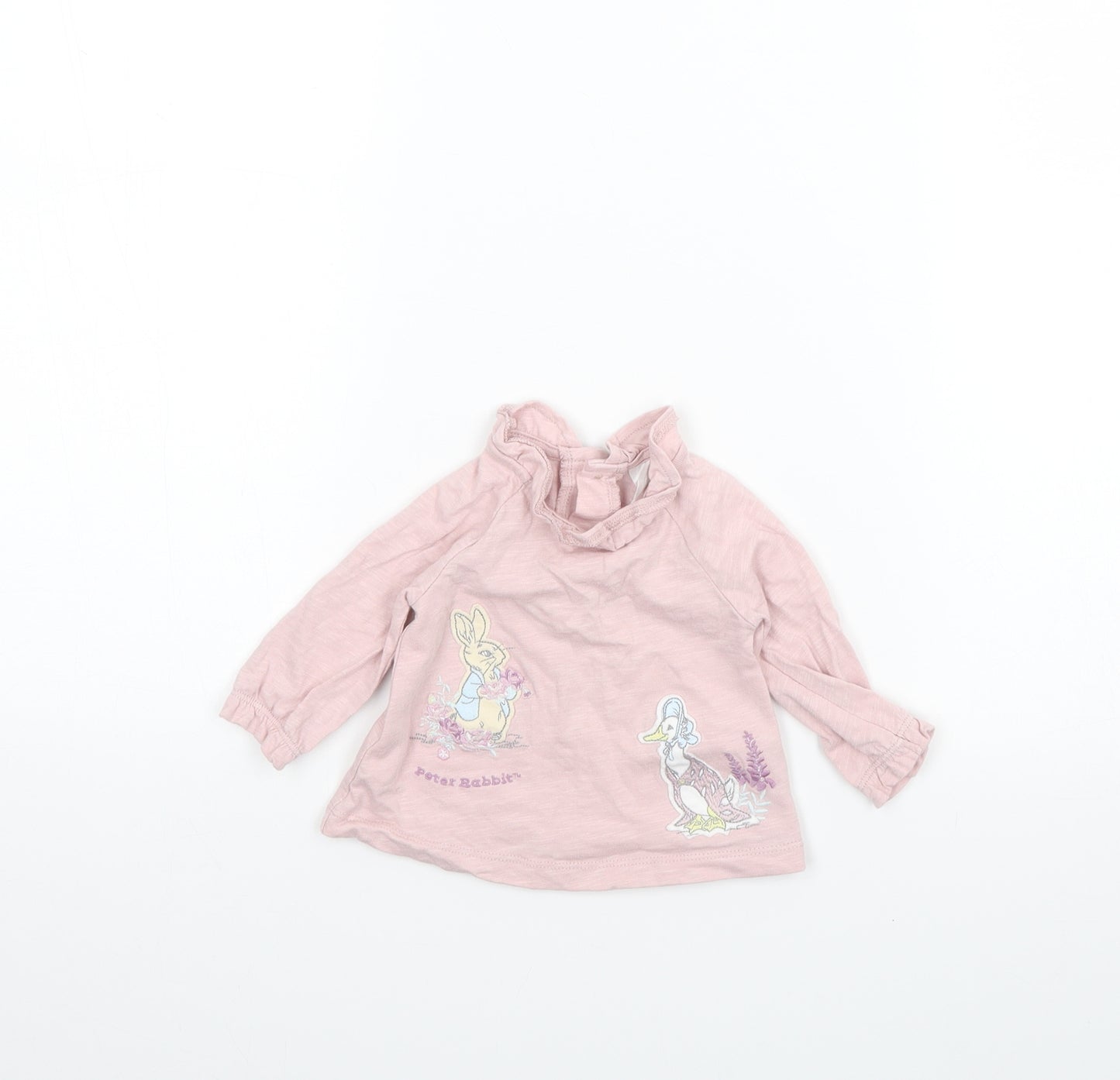 TU Girls Pink   Basic T-Shirt Size 0-3 Months  - Peter Rabbit