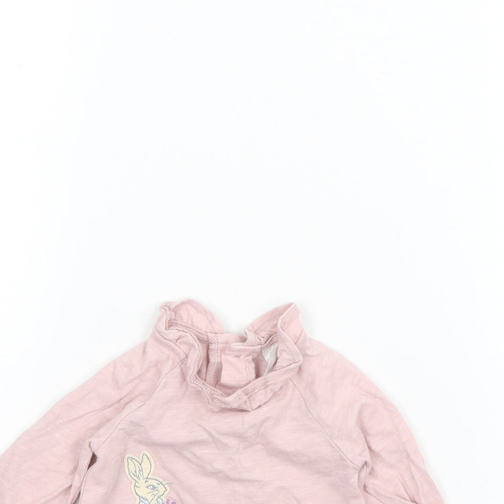 TU Girls Pink   Basic T-Shirt Size 0-3 Months  - Peter Rabbit
