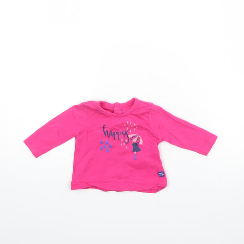Sucre d'Orge Girls Pink   Basic T-Shirt Size 3-6 Months