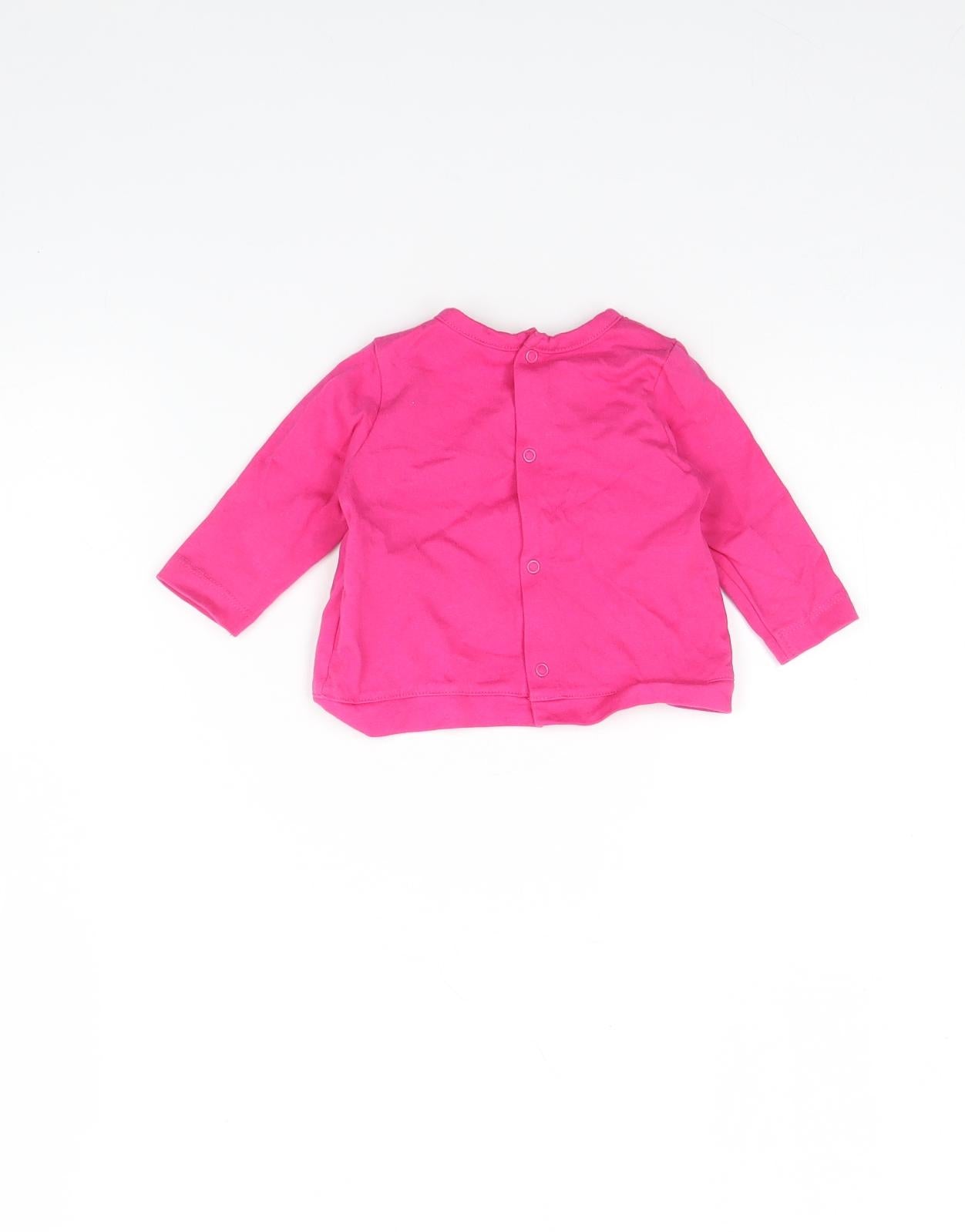 Sucre d'Orge Girls Pink   Basic T-Shirt Size 3-6 Months