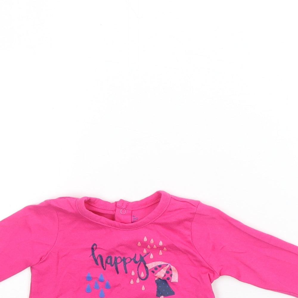 Sucre d'Orge Girls Pink   Basic T-Shirt Size 3-6 Months