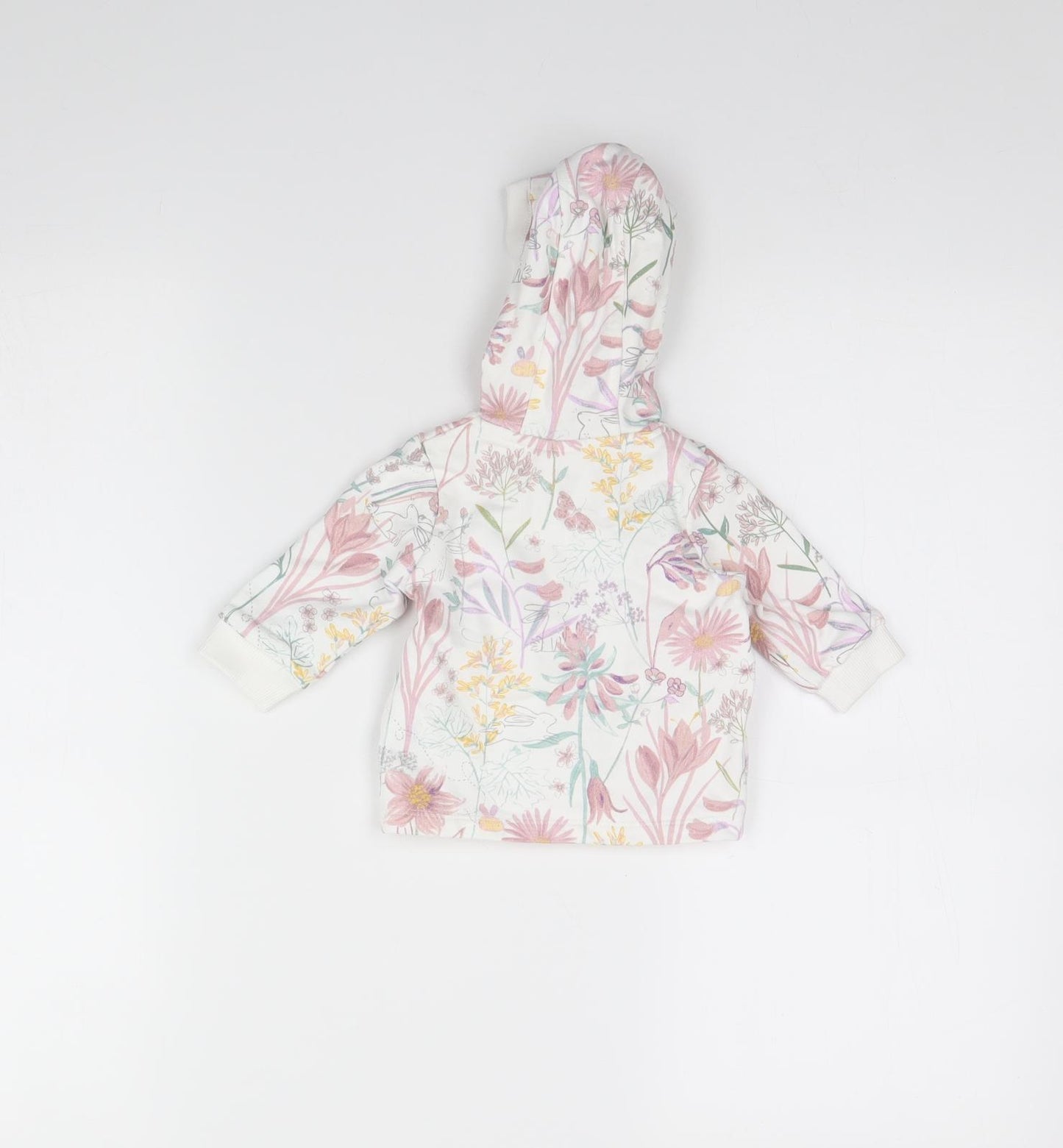 Nutmeg  Girls White Floral  Jacket  Size 0-3 Months