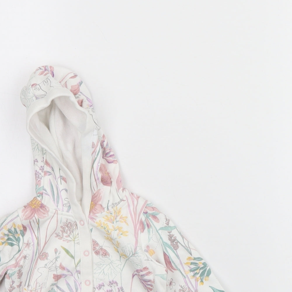Nutmeg  Girls White Floral  Jacket  Size 0-3 Months