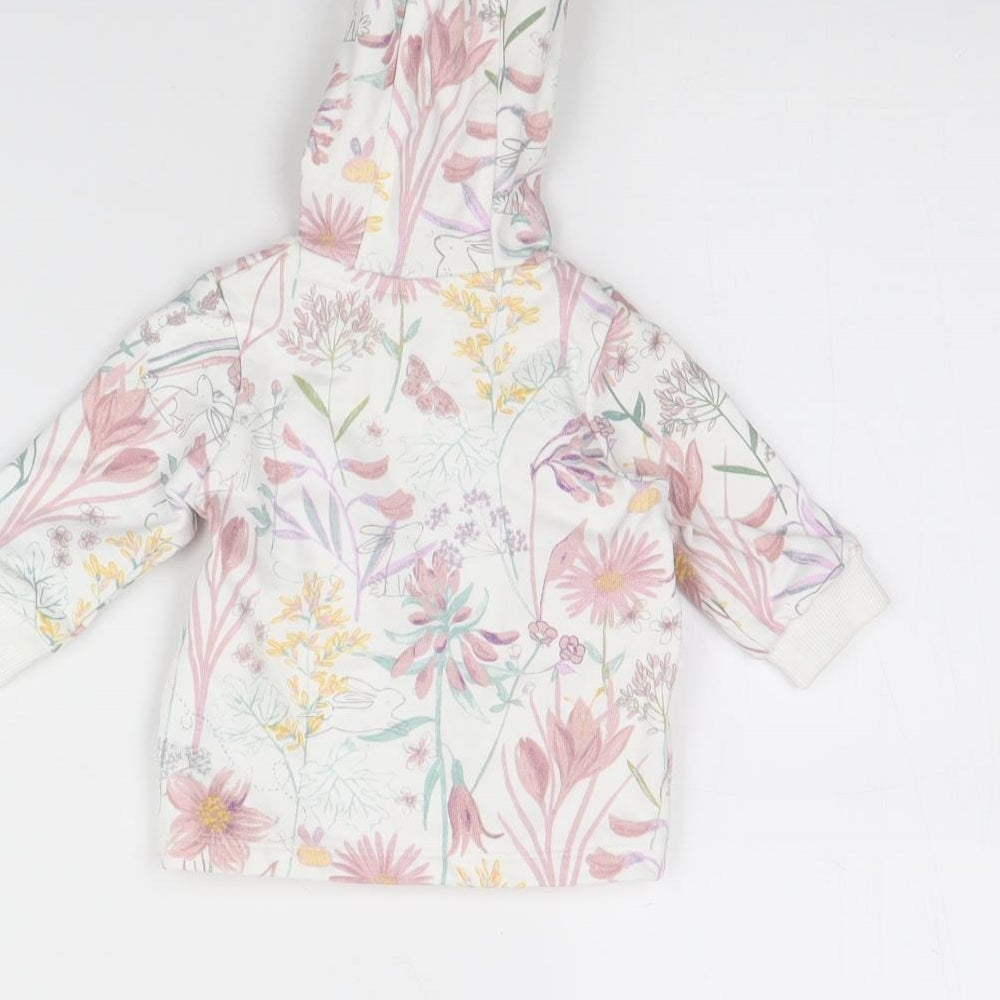 Nutmeg  Girls White Floral  Jacket  Size 0-3 Months
