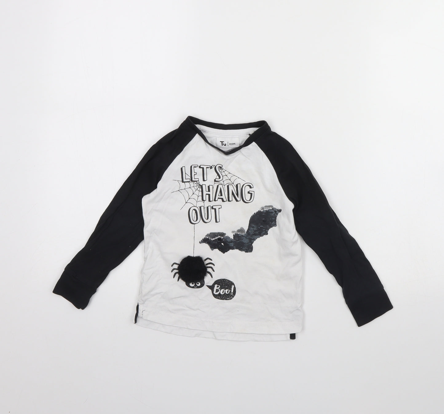 TU Boys White   Basic T-Shirt Size 2 Years  - Halloween