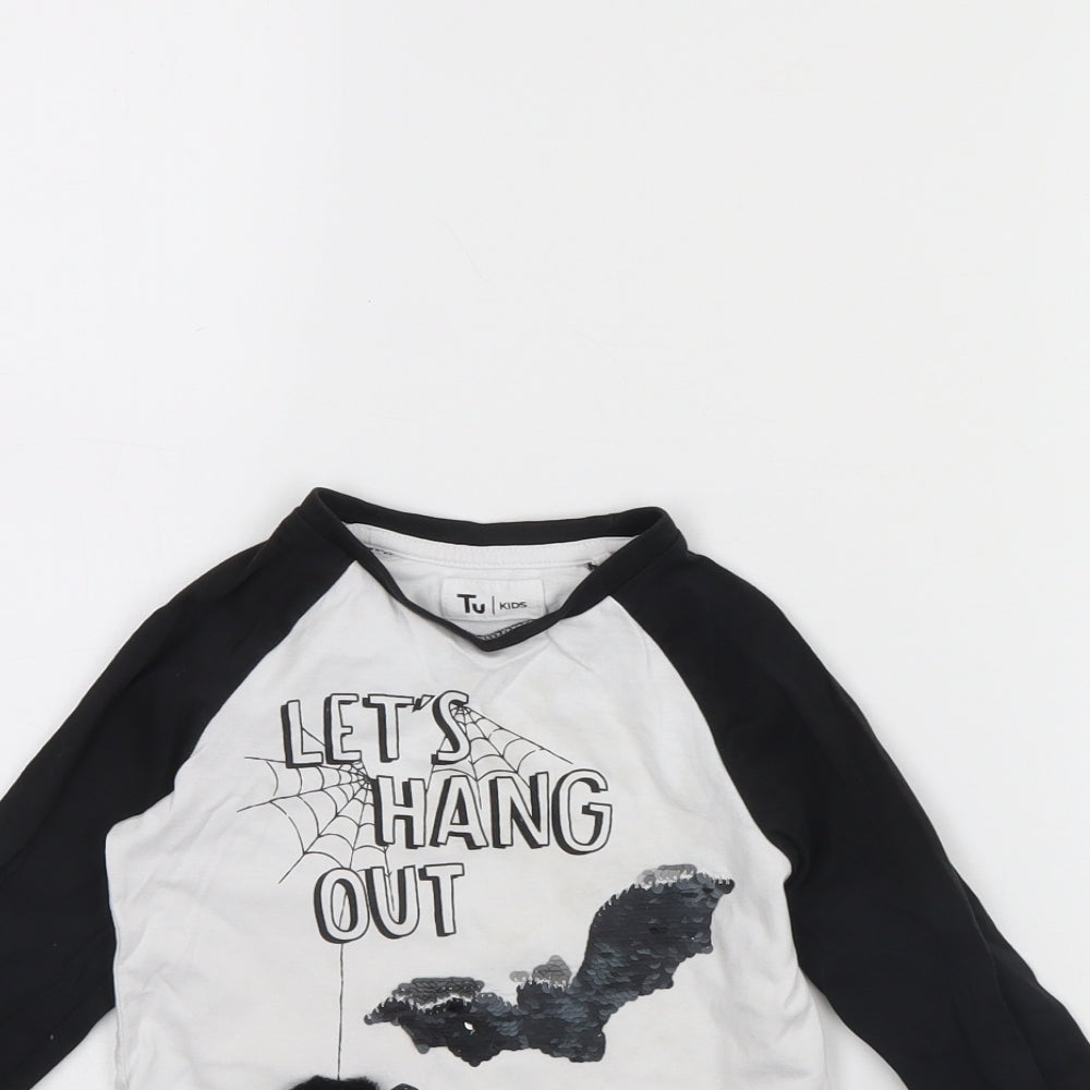 TU Boys White   Basic T-Shirt Size 2 Years  - Halloween