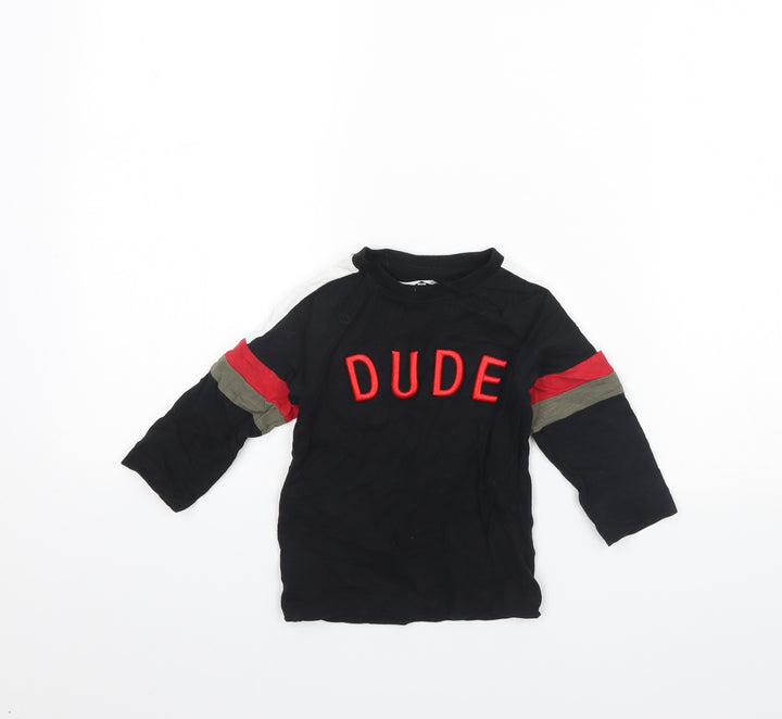 Nutmeg Girls Black   Basic T-Shirt Size 12 Months  - DUDE