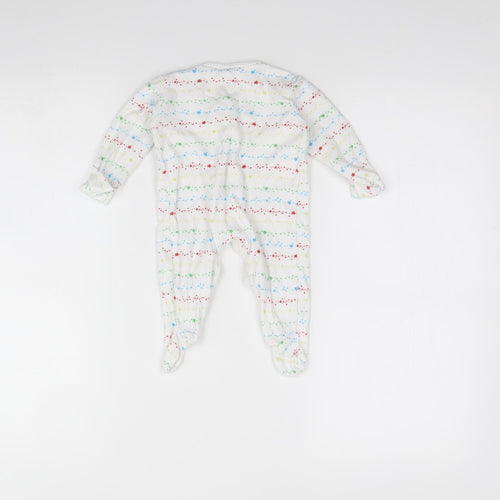 George Girls White Striped  Babygrow One-Piece Size 0-3 Months