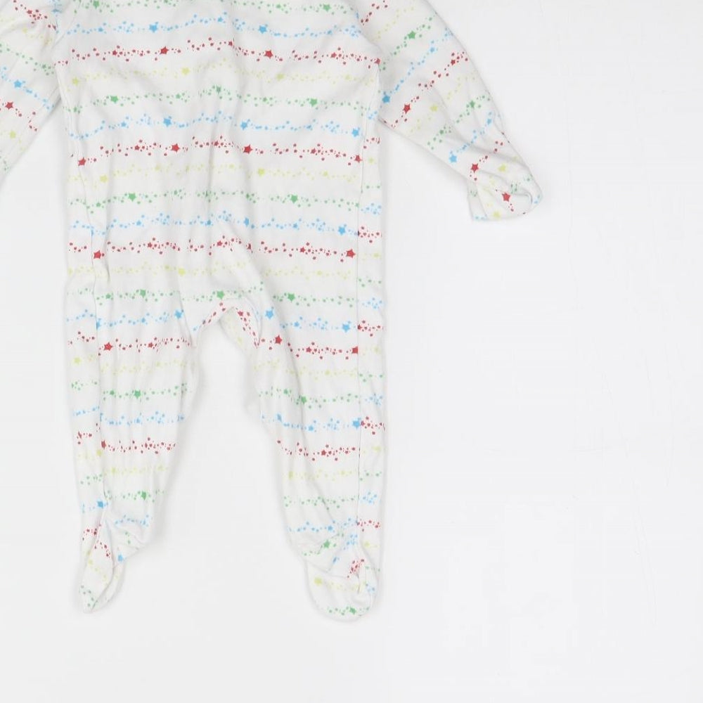 George Girls White Striped  Babygrow One-Piece Size 0-3 Months
