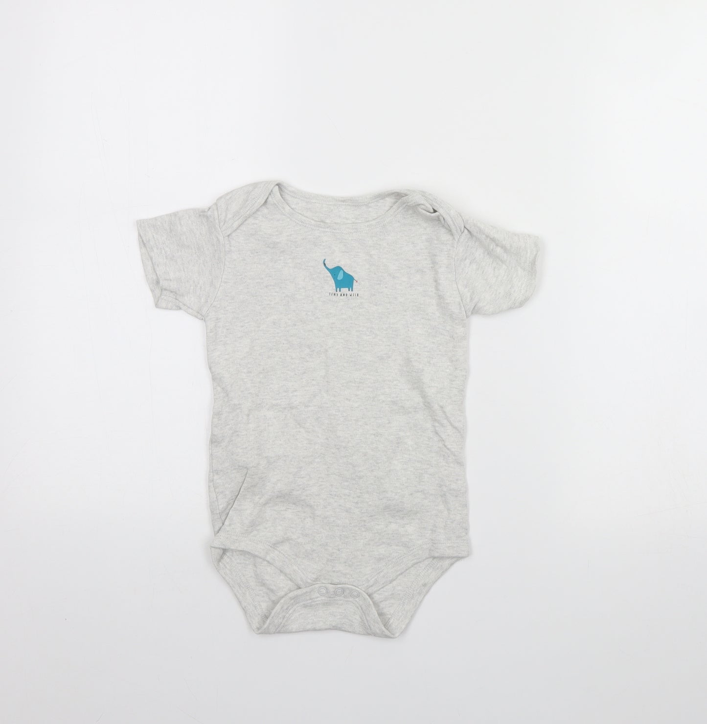 TU Girls Grey   Bodysuit One-Piece Size 2 Years  - Elephant