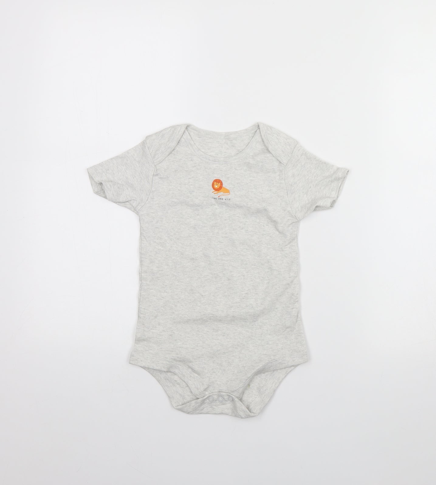 TU Girls Grey   Bodysuit One-Piece Size 2 Years  - lion