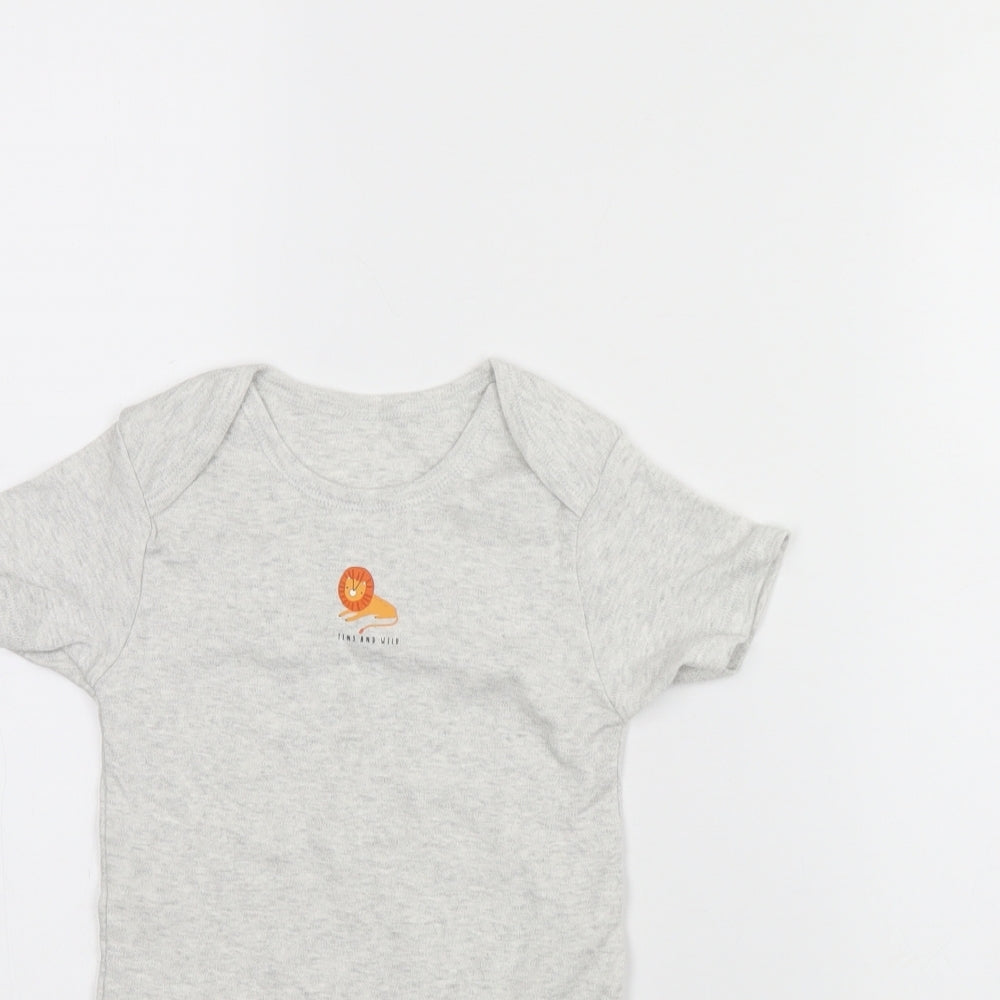 TU Girls Grey   Bodysuit One-Piece Size 2 Years  - lion