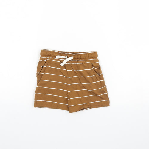TU Girls Brown Striped  Sweat Shorts Size 2 Years