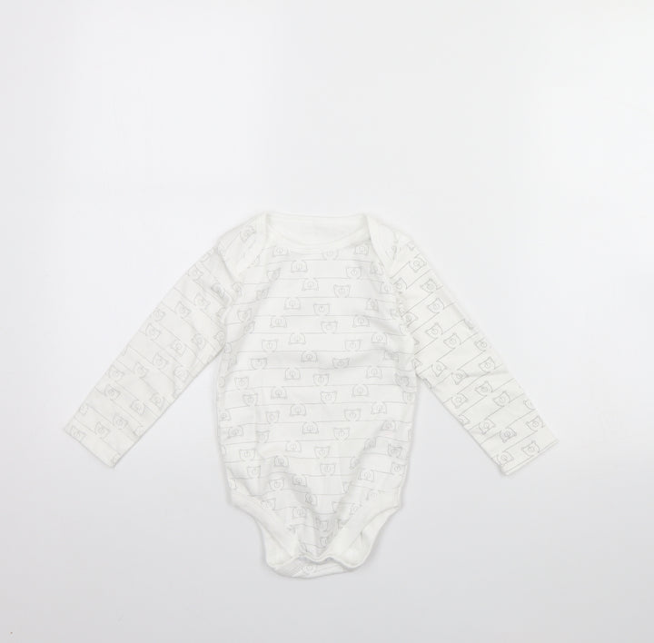 TU Girls White Animal Print Babygrow One-Piece Size 18 Months