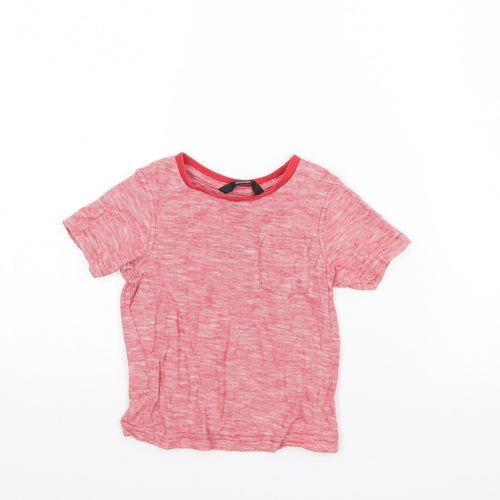 George Girls Red Herringbone  Basic T-Shirt Size 12 Months