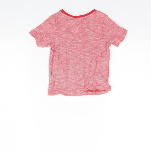 George Girls Red Herringbone  Basic T-Shirt Size 12 Months