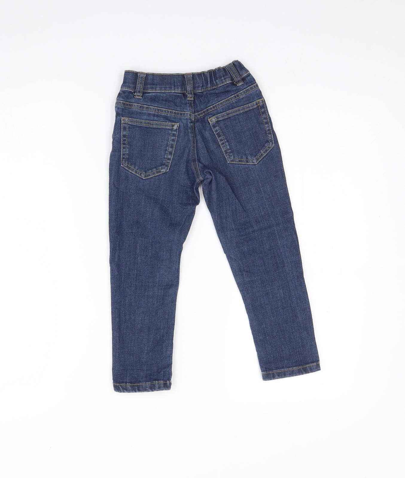 M&S Girls Blue  Denim Straight Jeans Size 3 Years