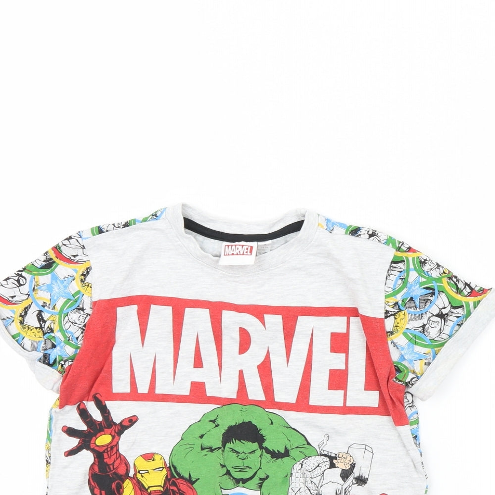 Preworn Boys Grey   Basic T-Shirt Size 7 Years  - Marvel