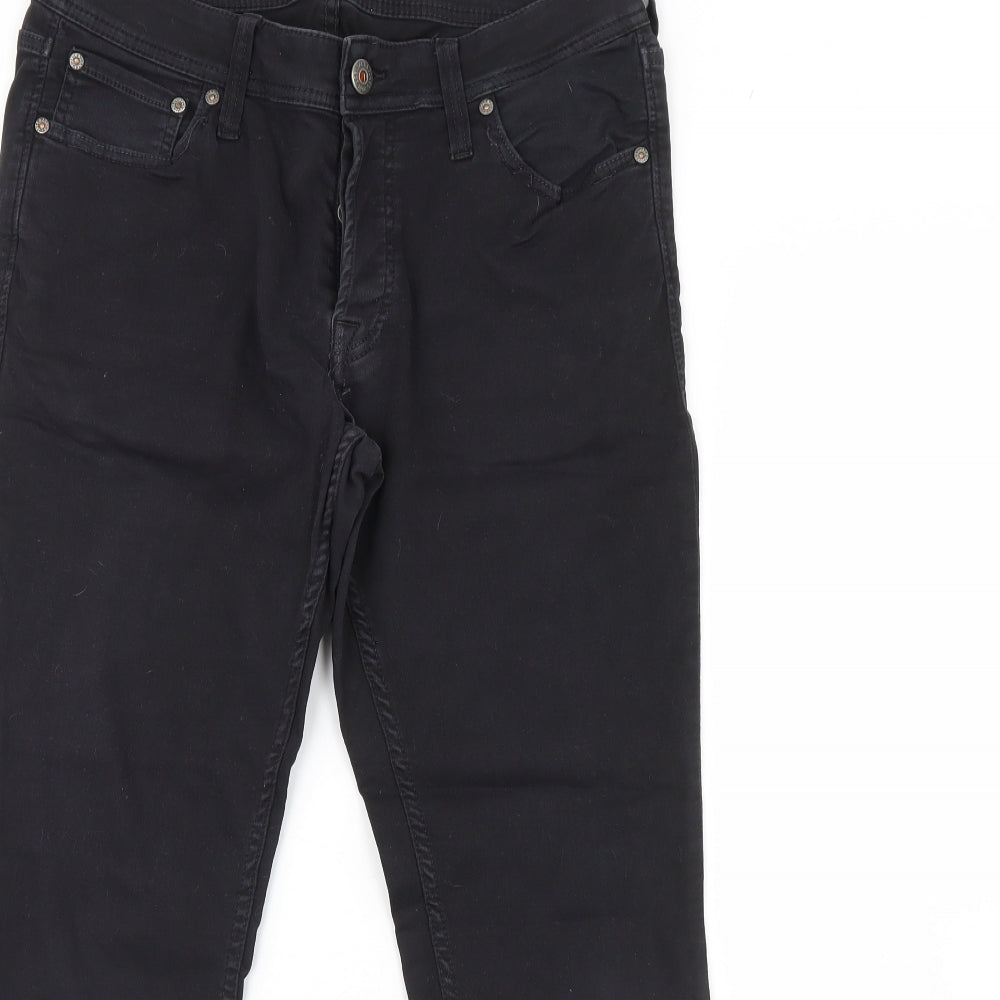 JACK & JONES Mens Black  Denim Straight Jeans Size 32 in L30 in