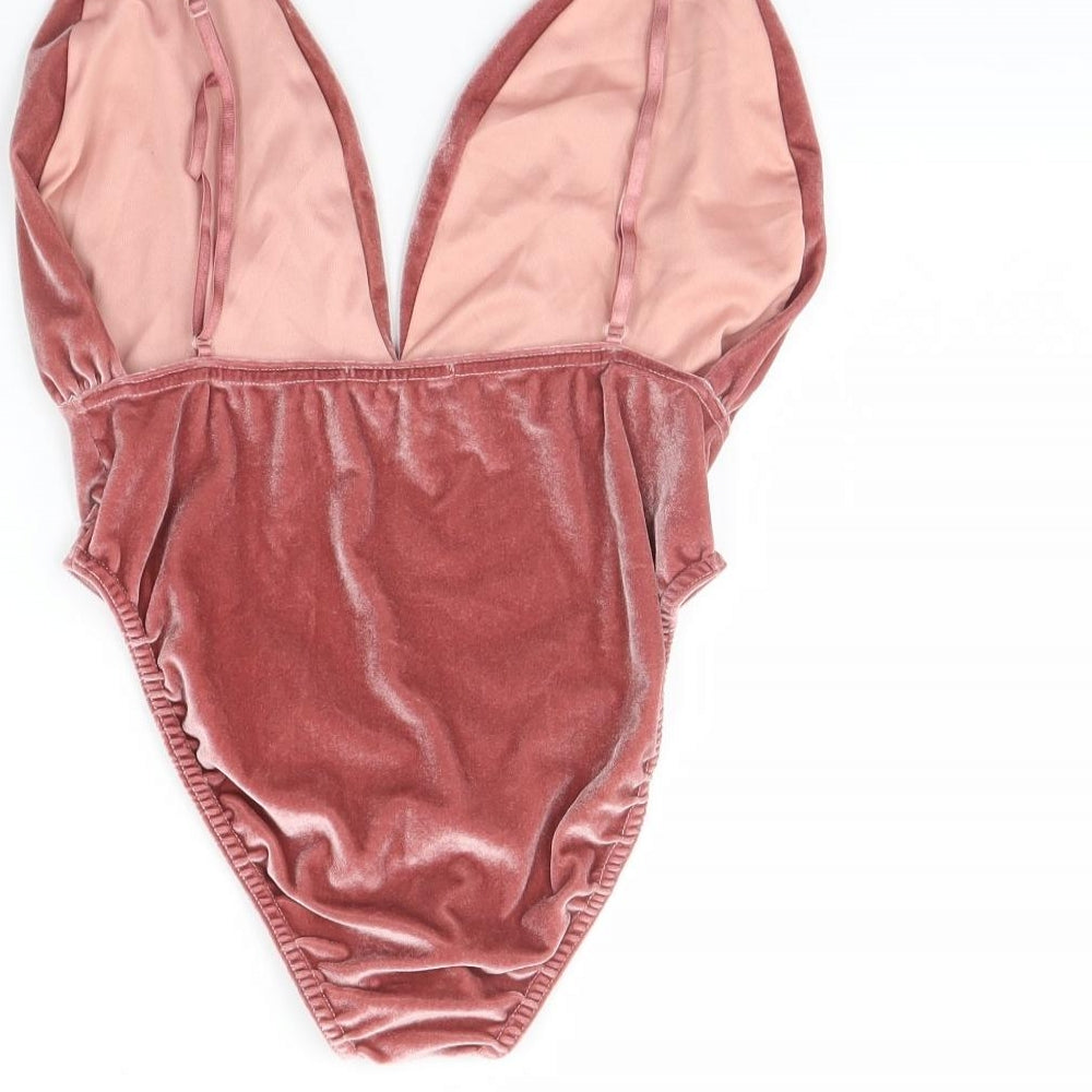 Missguided Womens Pink   Bodysuit One-Piece Size 8