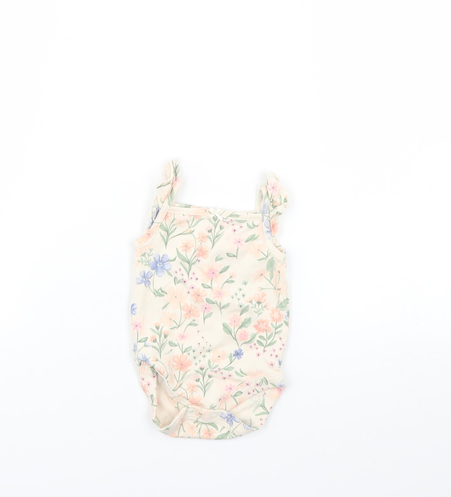 George Girls Beige Floral  Babygrow One-Piece Size 0-3 Months