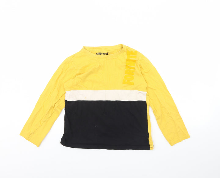 Fortnite Boys Yellow   Basic T-Shirt Size M  - Fortnite