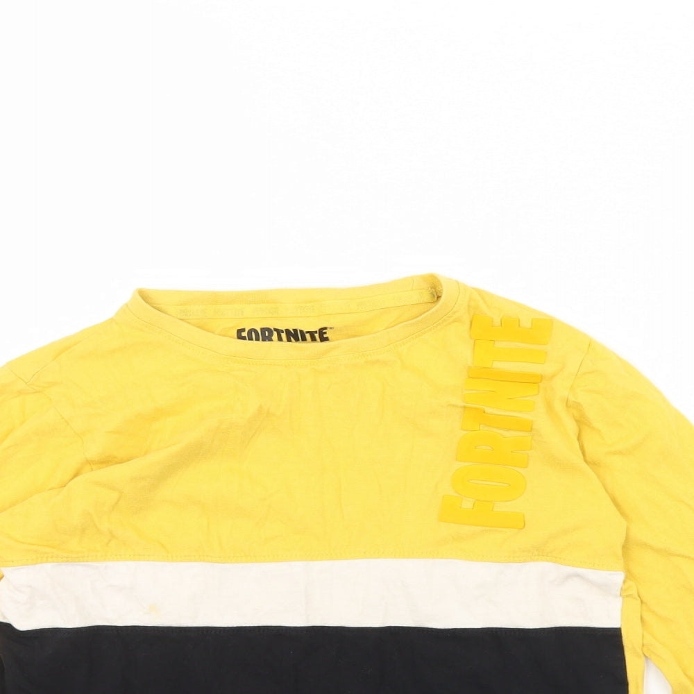 Fortnite Boys Yellow   Basic T-Shirt Size M  - Fortnite