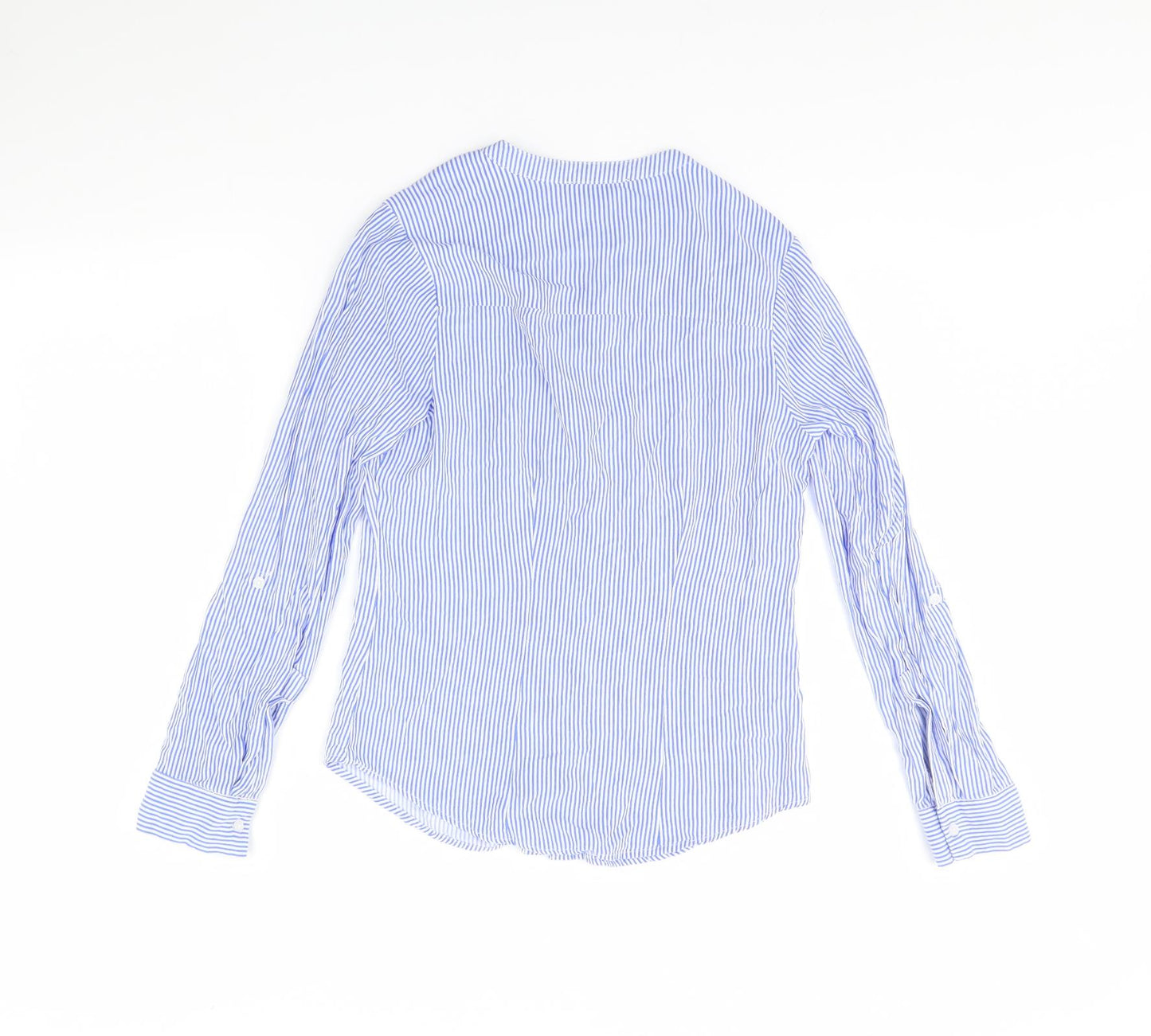 Atmosphere Womens Blue Striped  Basic Button-Up Size 8