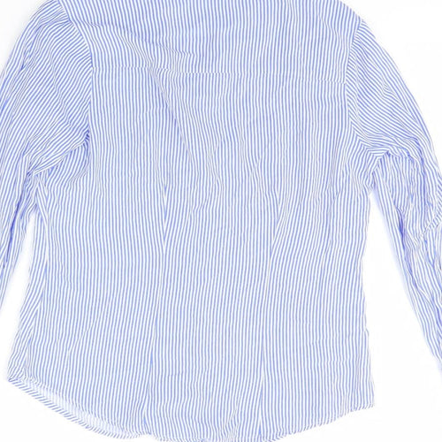 Atmosphere Womens Blue Striped  Basic Button-Up Size 8