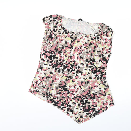 M&s Womens Multicoloured Geometric  Basic Blouse Size 18
