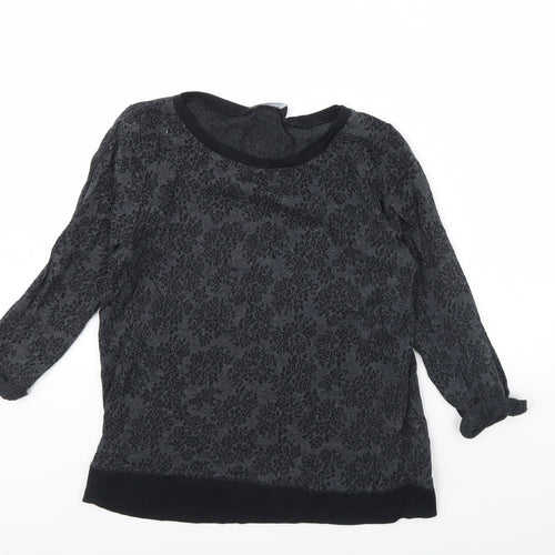 Dorothy Perkins Womens Grey Floral  Pullover Jumper Size 14