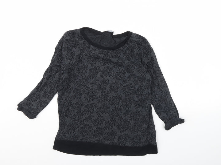 Dorothy Perkins Womens Grey Floral Pullover Jumper Size 14