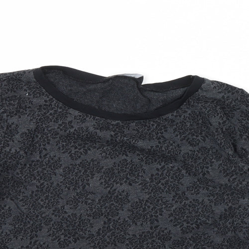Dorothy Perkins Womens Grey Floral  Pullover Jumper Size 14