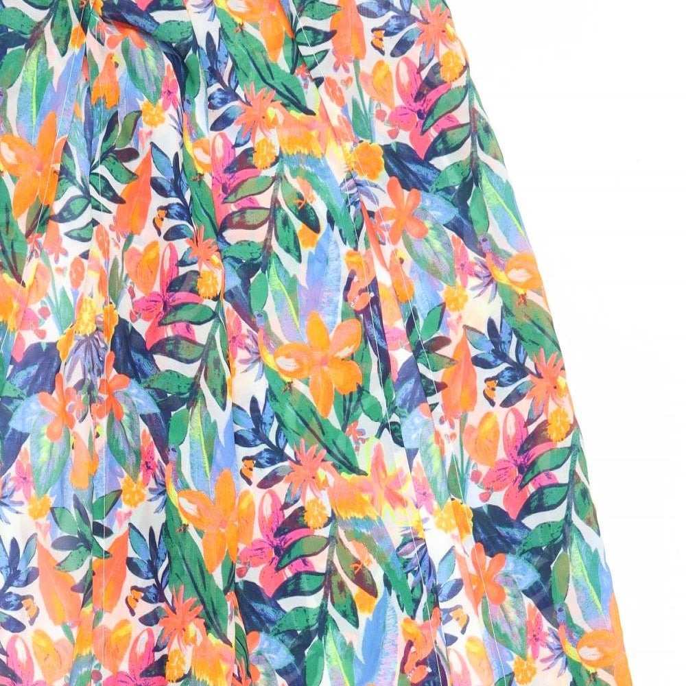 Primark Womens Multicoloured Floral  Trousers  Size S L32.5 in - split legs