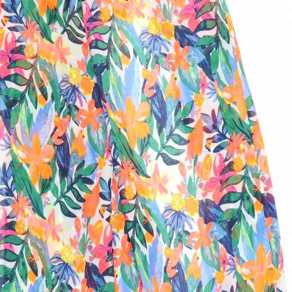 Primark Womens Multicoloured Floral  Trousers  Size S L32.5 in - split legs