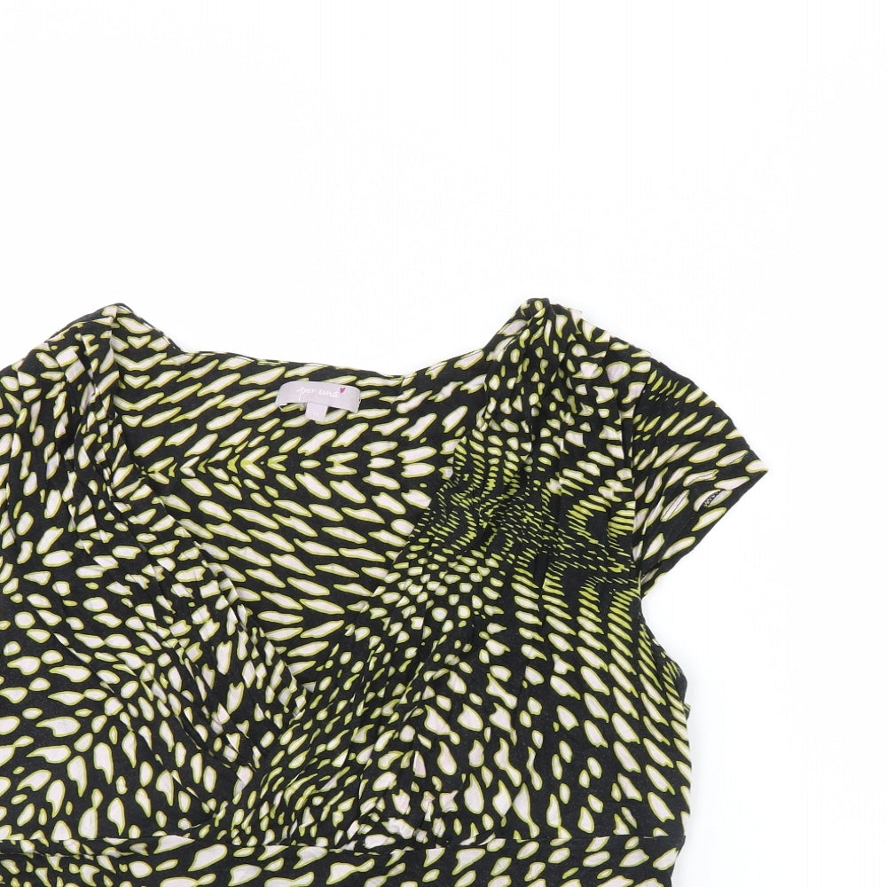 Per Una Womens Black Geometric  Basic Blouse Size 14