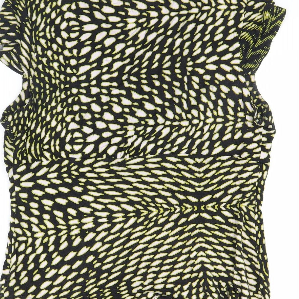 Per Una Womens Black Geometric  Basic Blouse Size 14