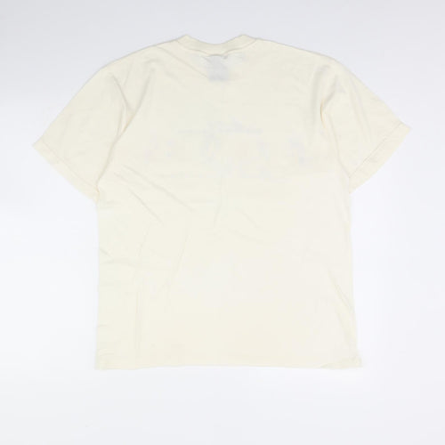 Melo cotton Womens Ivory   Basic T-Shirt Size L  - Marlloca