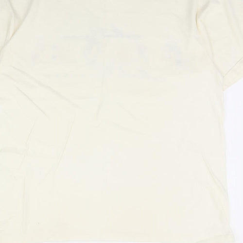 Melo cotton Womens Ivory   Basic T-Shirt Size L  - Marlloca